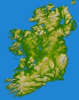 Topographical Map of Ireland