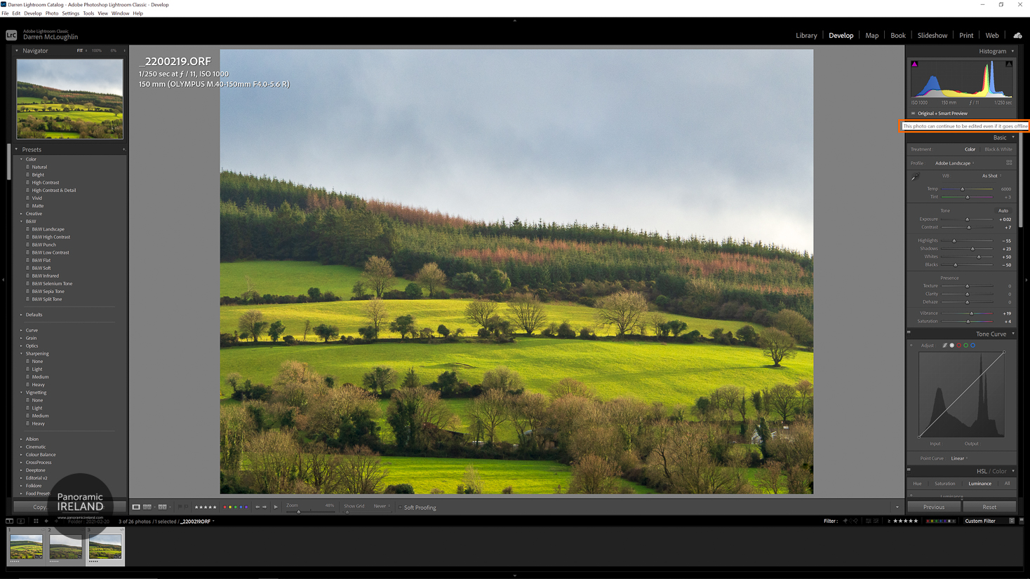 Adobe Lightroom Develop Module Confirm Smart Preview