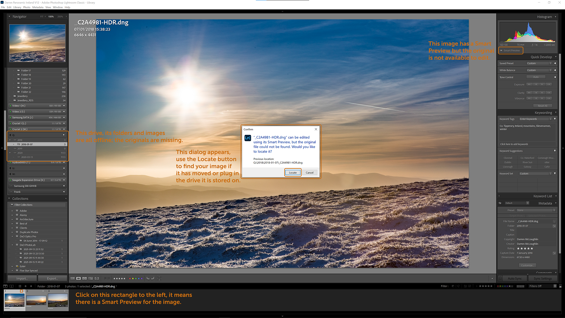 Locate Missing Photos in Adobe Lightroom from Smart Previews