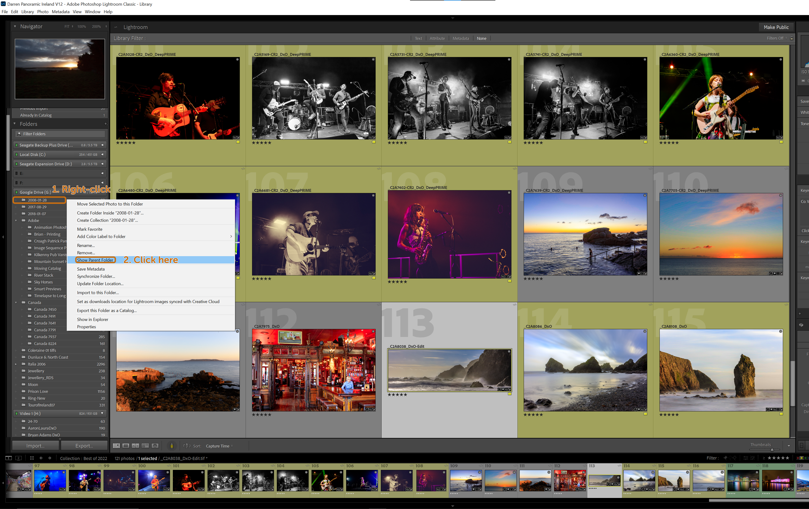 Adobe Lightroom Image Management - Show Parent Folder