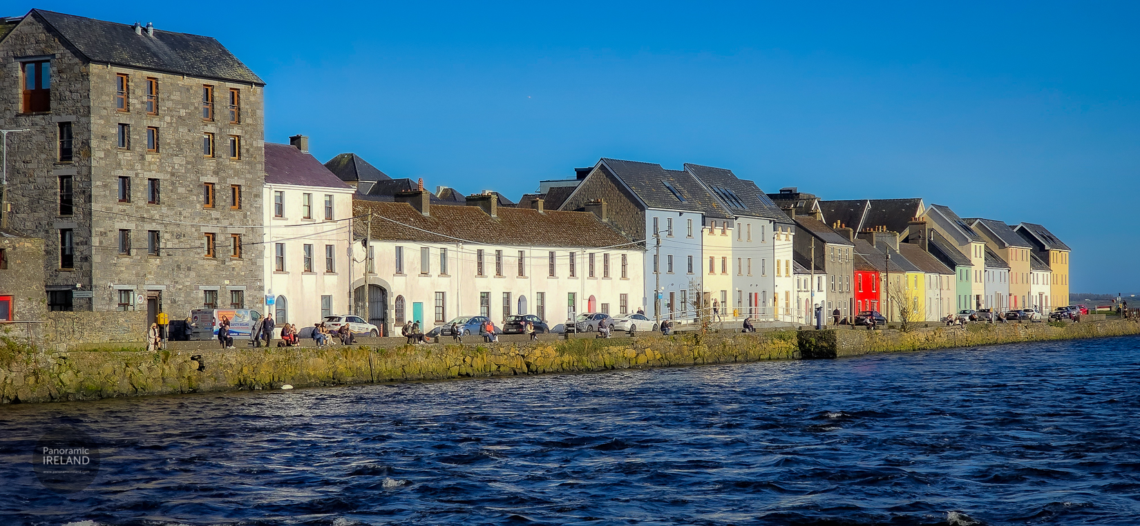The Long Walk and River Corrib, Galway City — colourful buildings along the waterfront
